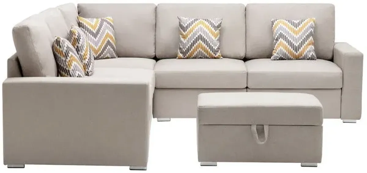 Nolan - Fabric 6 Piece Sectional Sofa With Pillows And Interchangeable Legs