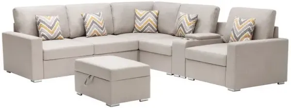 Nolan - 7 Piece Sectional Sofa With Pillows And Interchangeable Legs