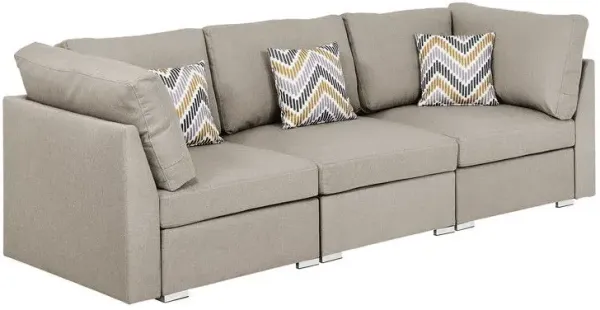 Amira - Fabric Sofa Couch With Pillows