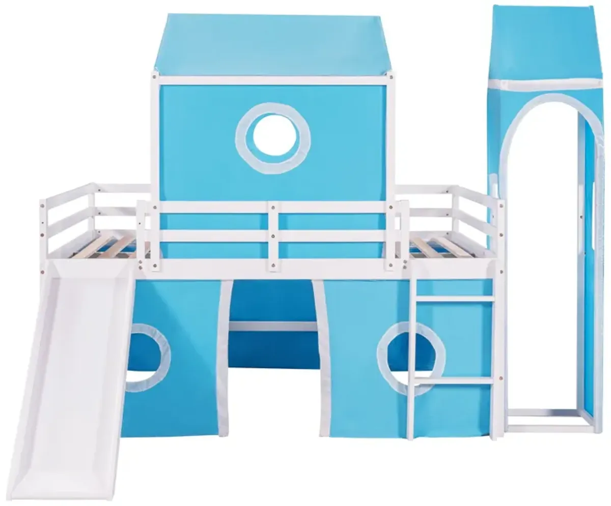 Loft Bed With Slide Tent And Tower