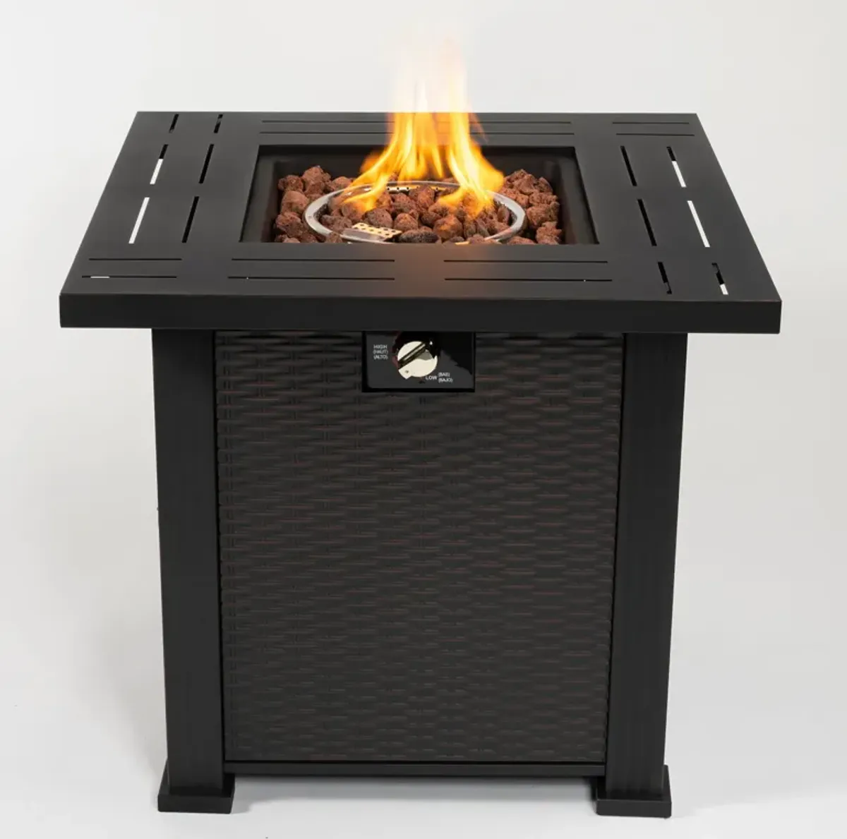 28" Square Fire Pit Table - Brown