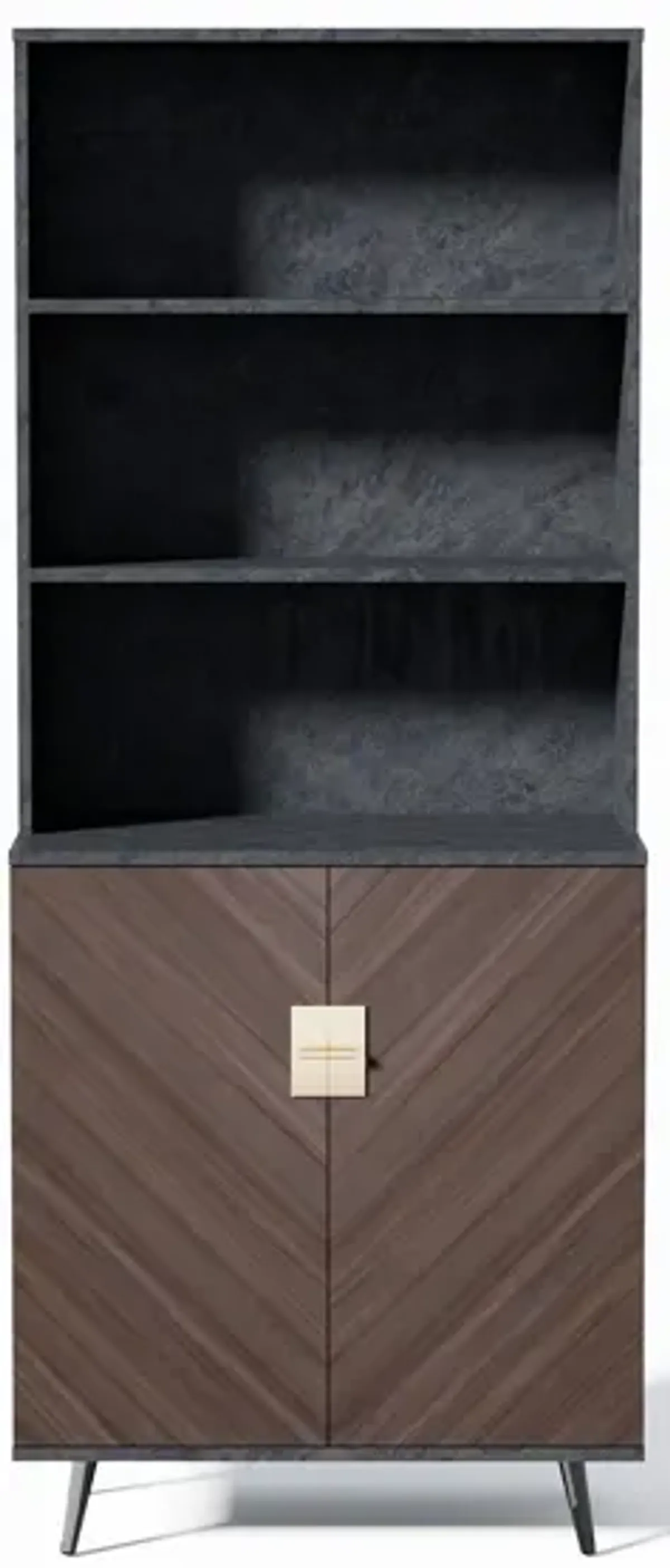 Accent Storage Cabinet With Doors, Bar Cabinet Buffet Cabinet With Storage For Living Room, Hallway, Kitchen - Brown / Light Gray