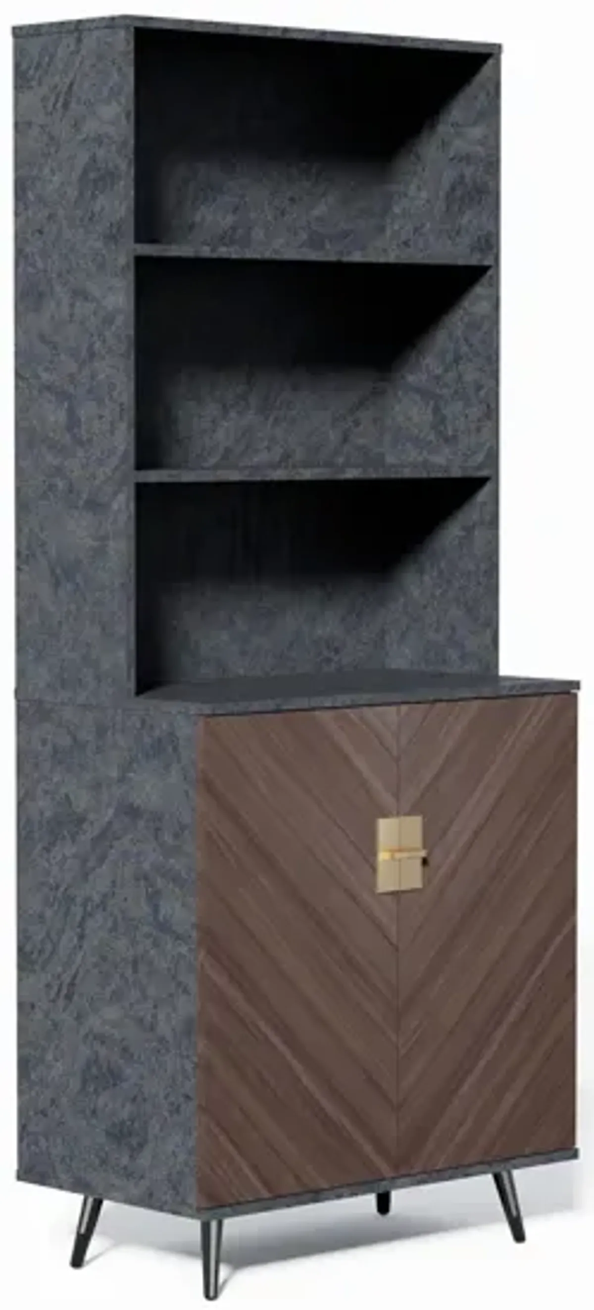 Accent Storage Cabinet With Doors, Bar Cabinet Buffet Cabinet With Storage For Living Room, Hallway, Kitchen - Brown / Light Gray