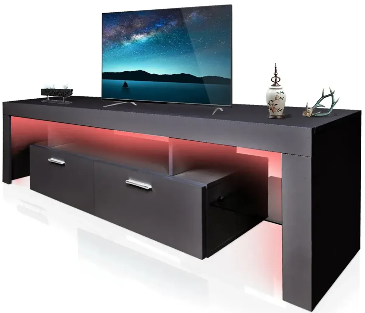 LED TV Stand Modern TV Stand With Storage Entertainment Center With Drawer TV Cabinet For Up To 75" For Gaming Living Room Bedroom