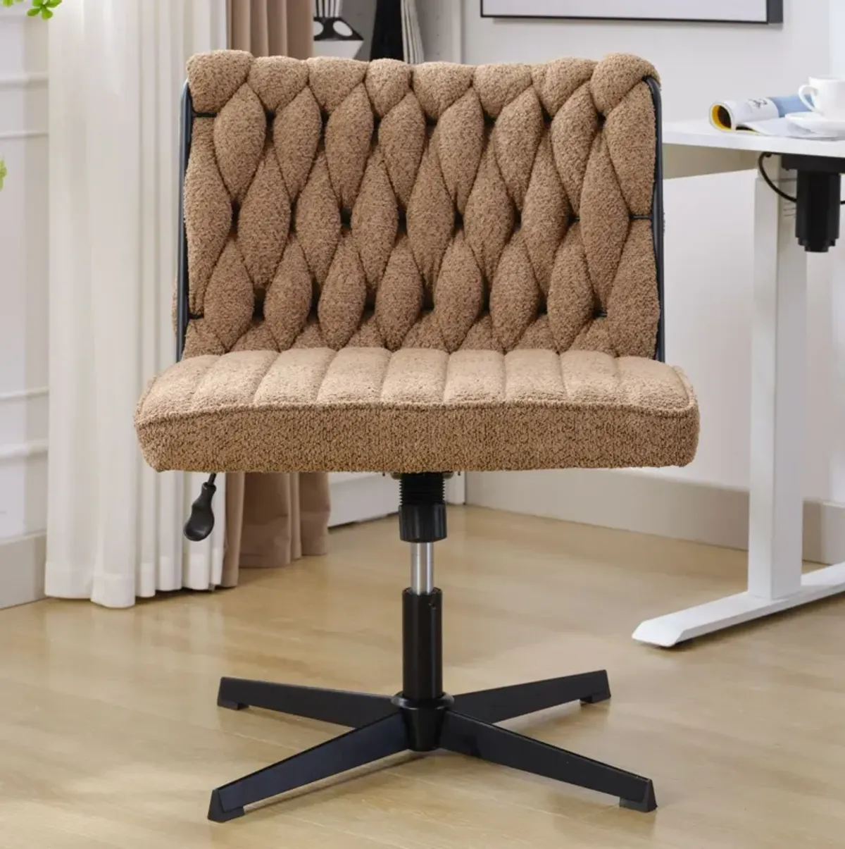 Armless Office Desk Chair No Wheels