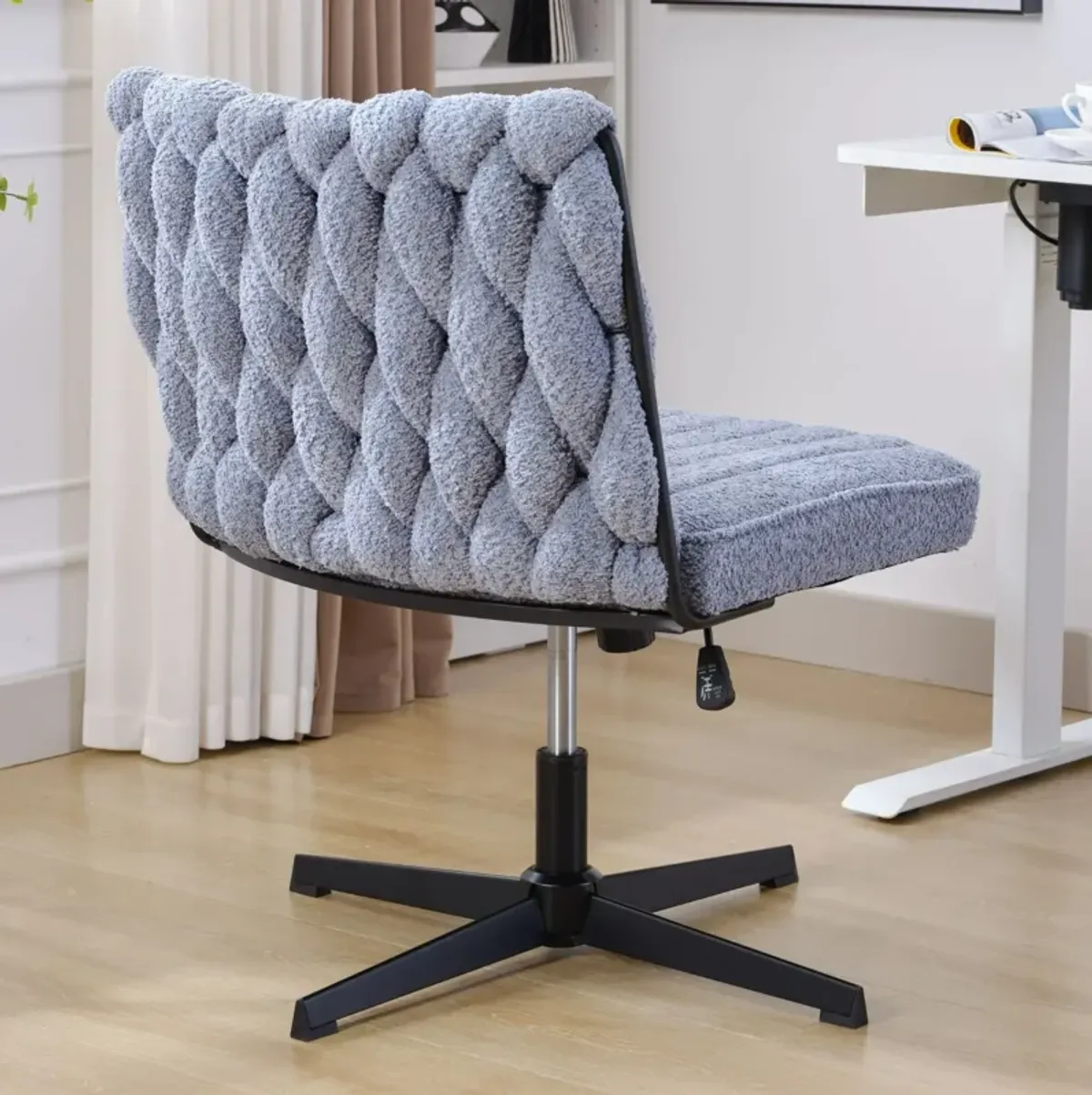 Armless Office Desk Chair No Wheels