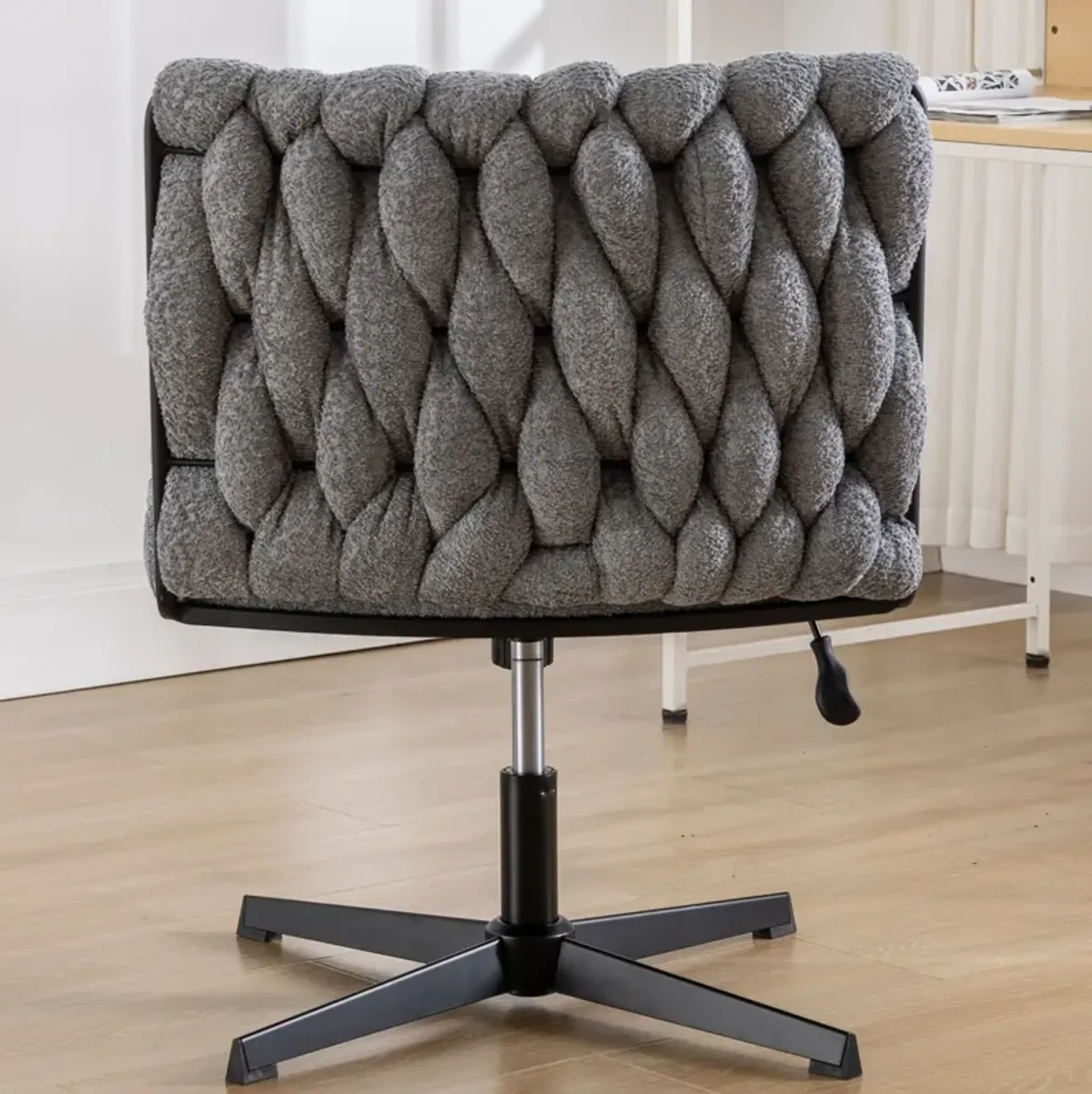 Armless Office Desk Chair No Wheels