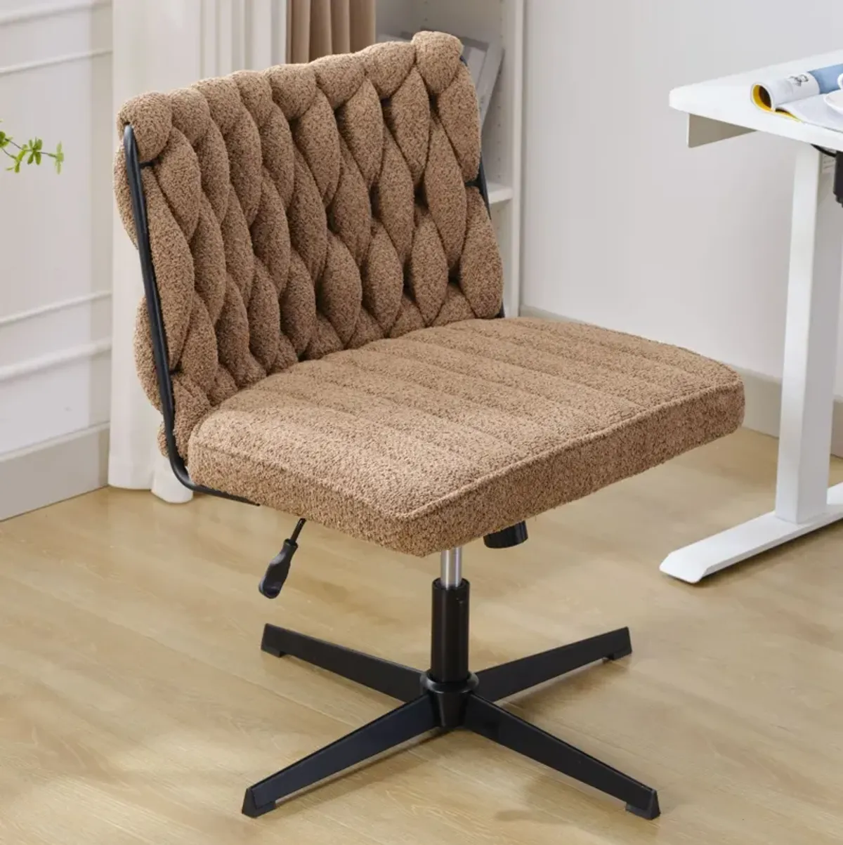 Armless Office Desk Chair No Wheels