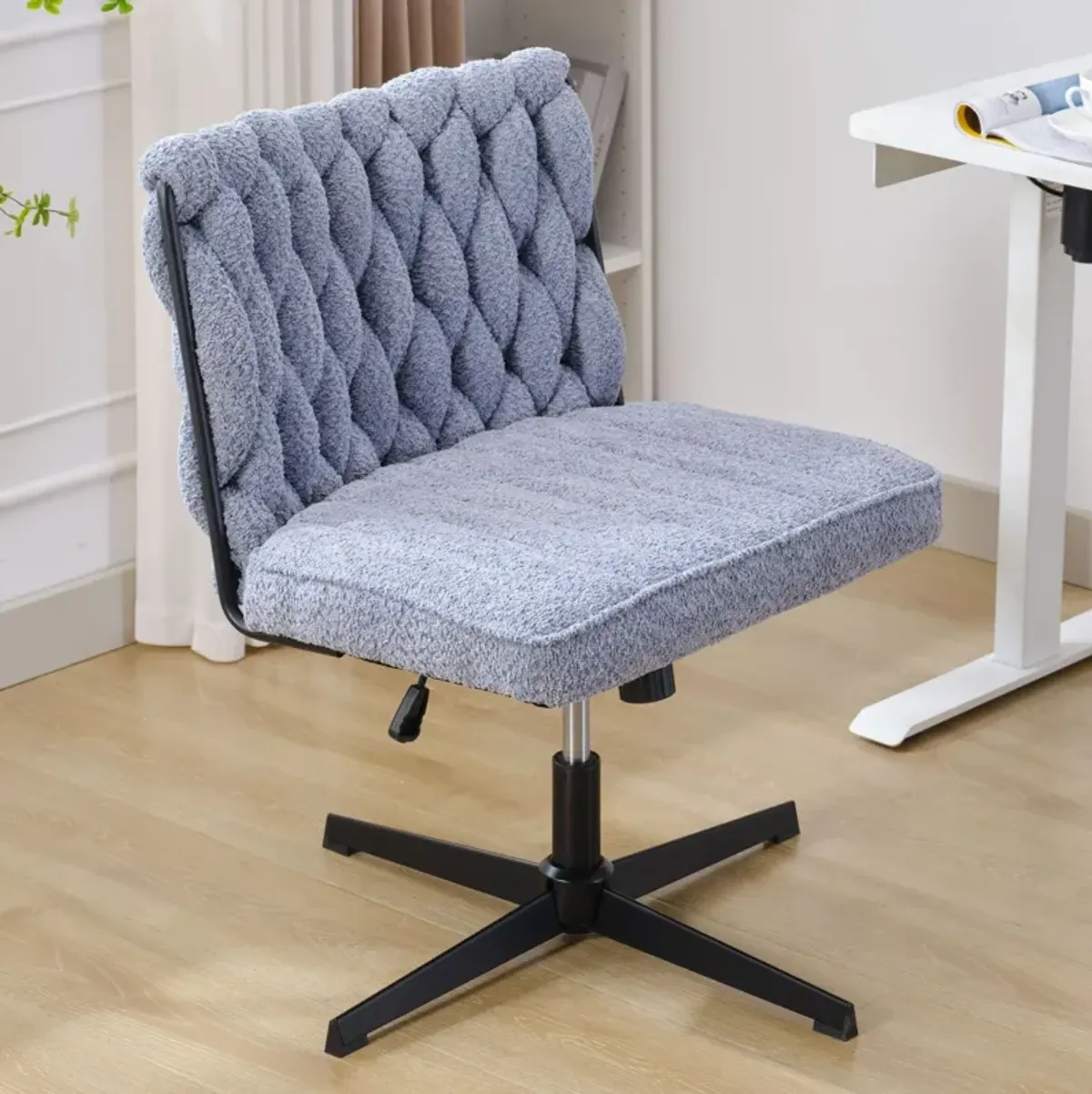 Armless Office Desk Chair No Wheels