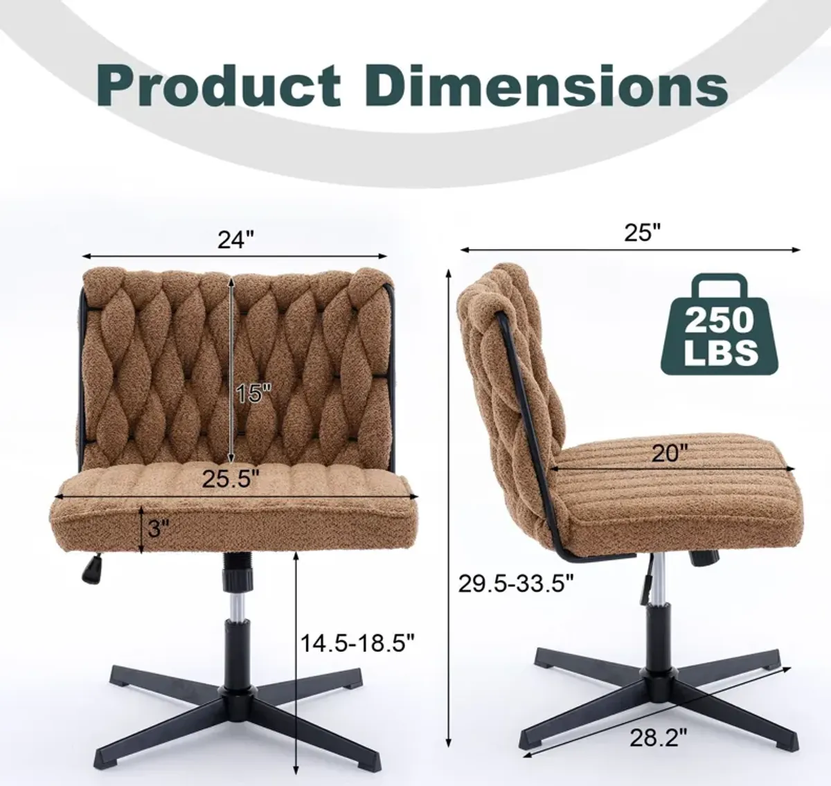 Armless Office Desk Chair No Wheels