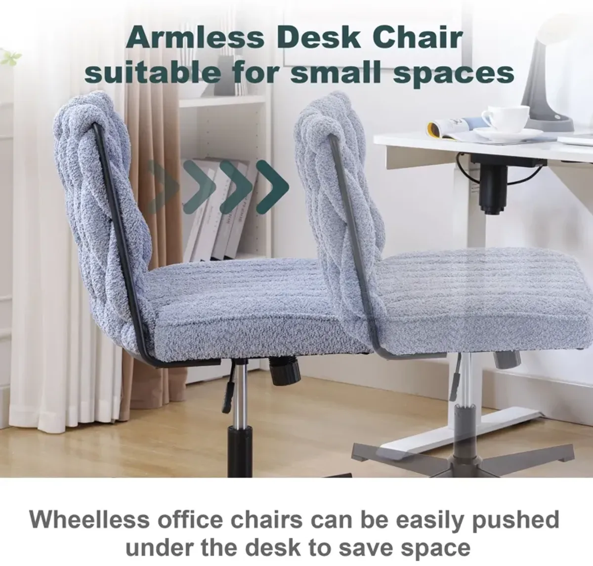 Armless Office Desk Chair No Wheels