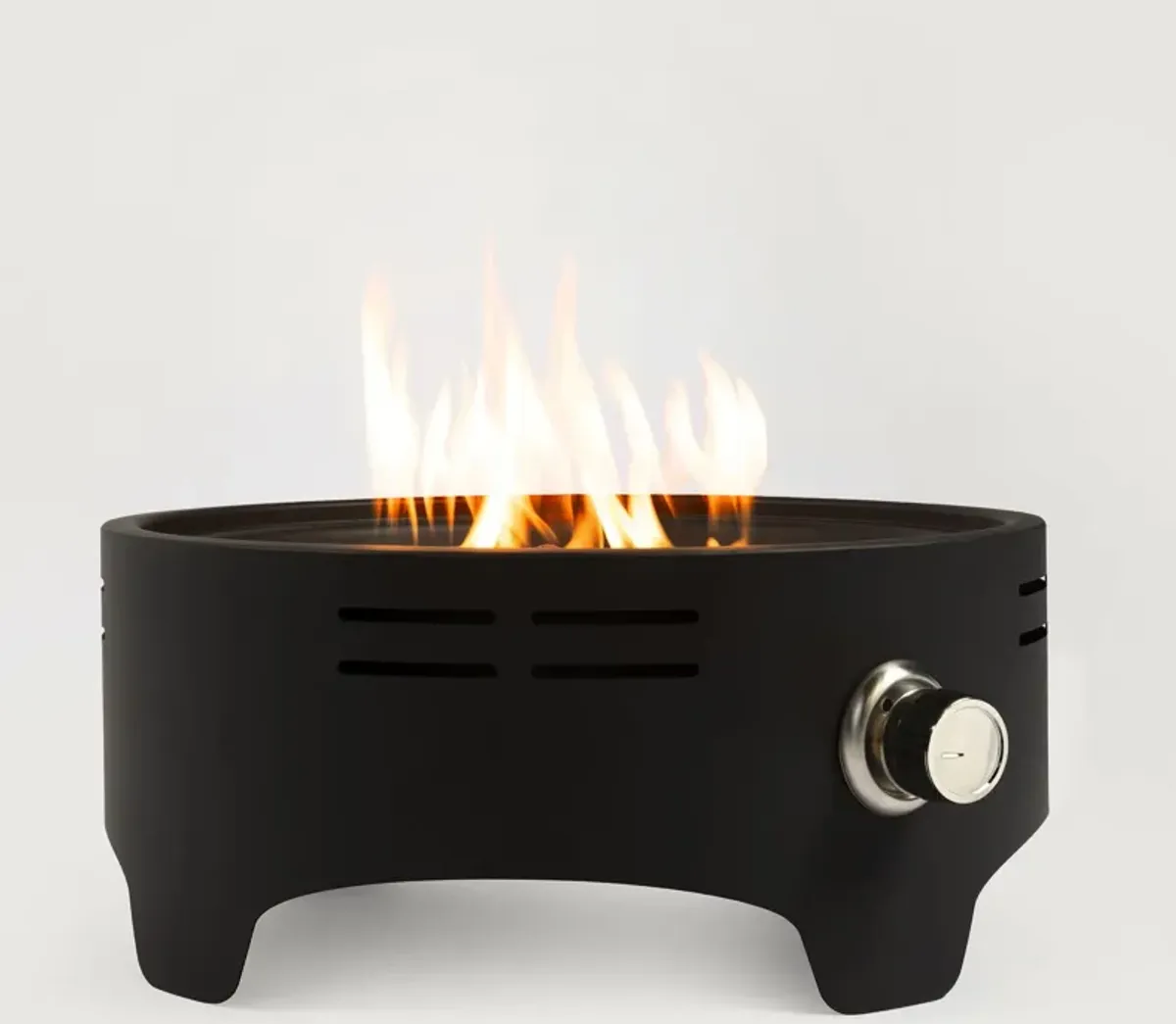 15" Outdoor Portable Propane Fire Pit, Camping Fire Pit With Cooking Support Tabletop Fire Pit With Quick Connect Regulator - Black