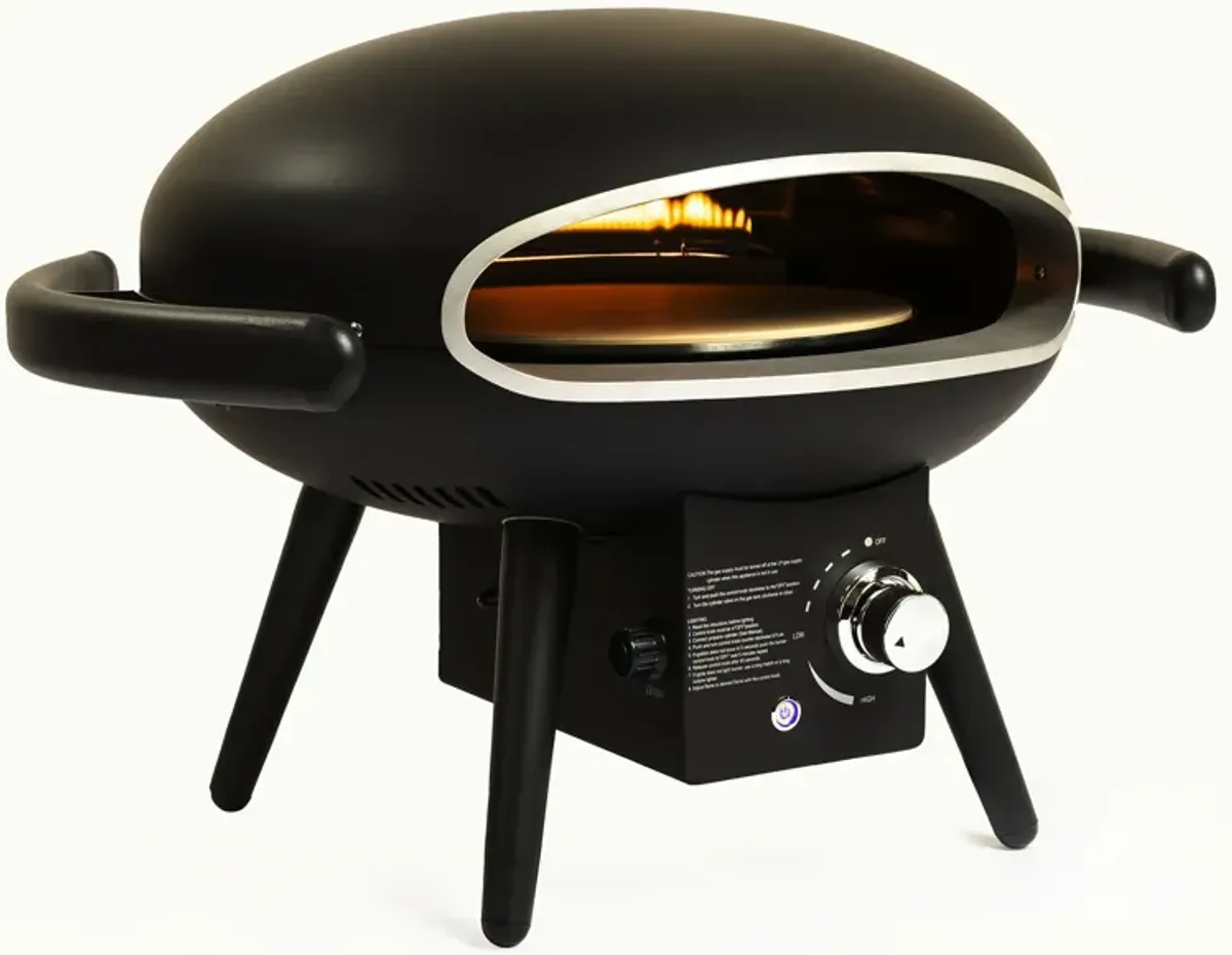 Gas Pizza Oven, Propane Outdoor Pizza Oven, Portable Pizza Oven For 12" Pizzas, With Gas Hose&Regulator - Black