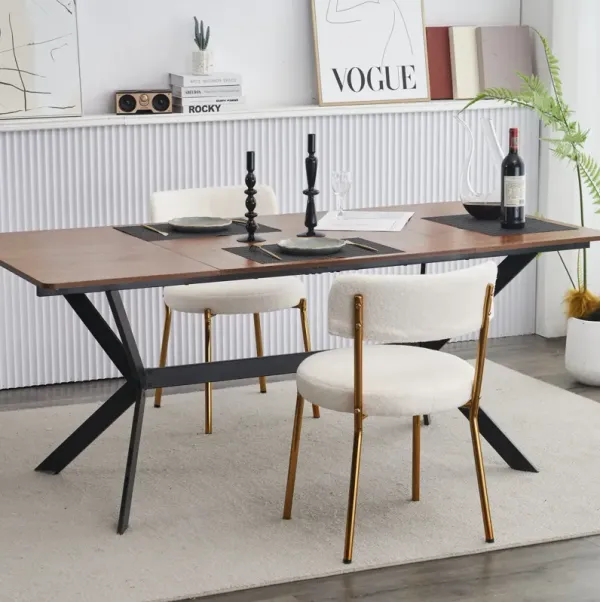 Mid-Century Modern Dining Chairs - Gold Legs