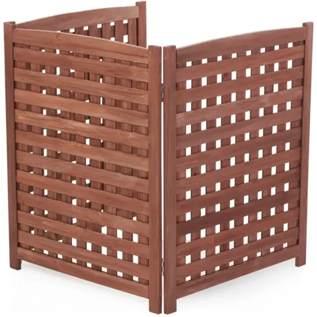 Air Conditioner Fence Screen Outside, Cedar Privacy Fence 3 Panels To Hide Ac & Trash Enclosure