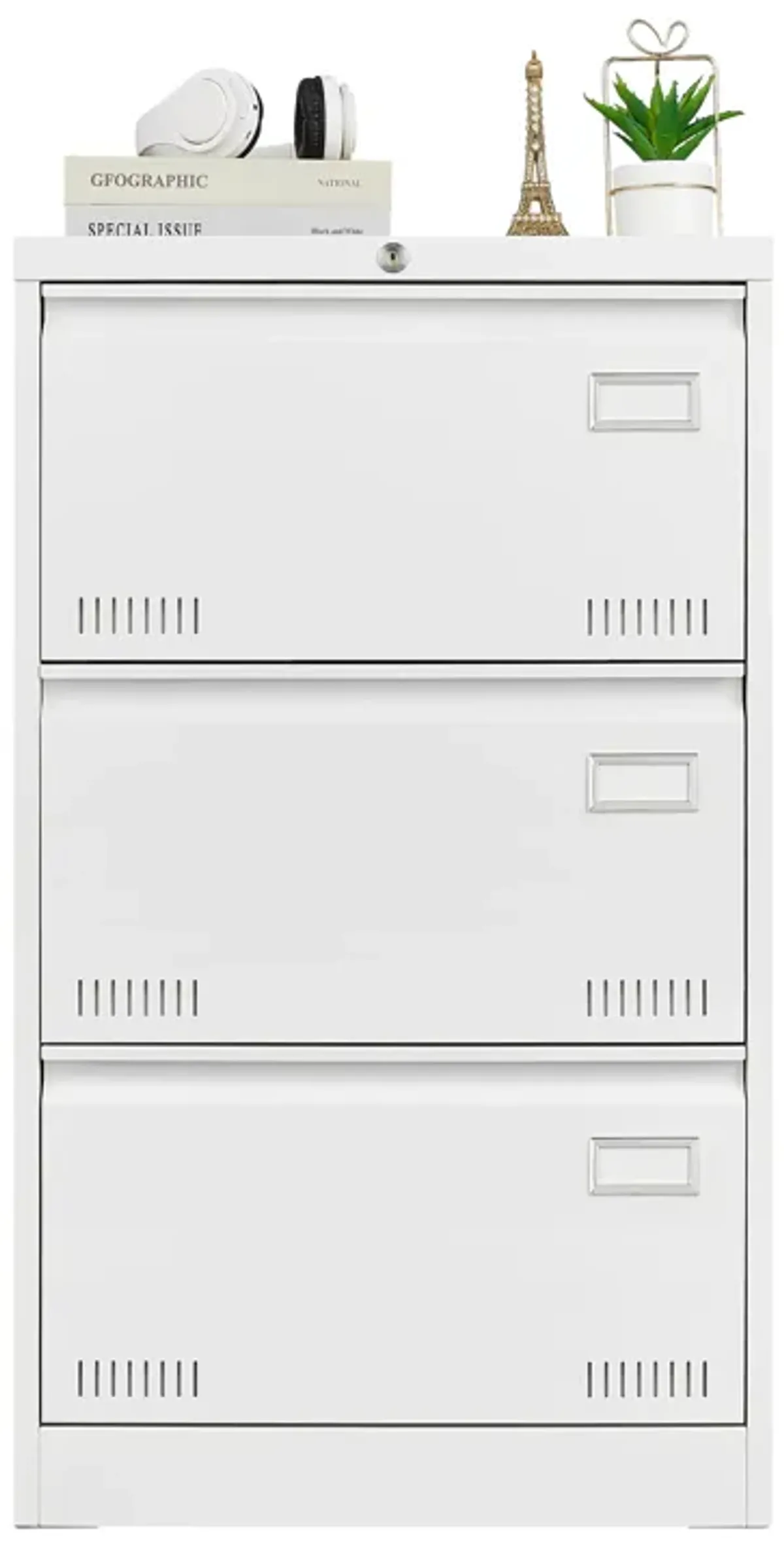 Filing Cabinet Lateral File Cabinet 3 Drawer, Locking Metal File Cabinets Three Drawer, Office Filing Cabinet With Lock Drawers For Home Office