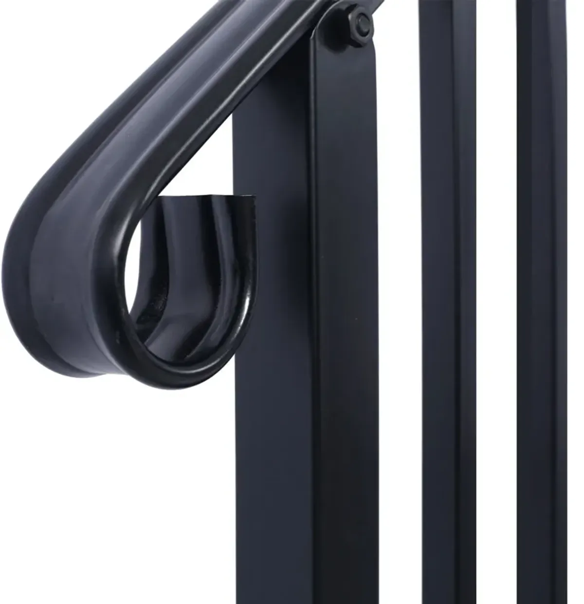 Handrails For Outdoor Steps, Fit 2 Or 3 Steps Outdoor Stair Railing, Wrought Iron Handrail, Flexible Porch Railing, Transitional Handrails For Concrete Steps Or Wooden Stairs