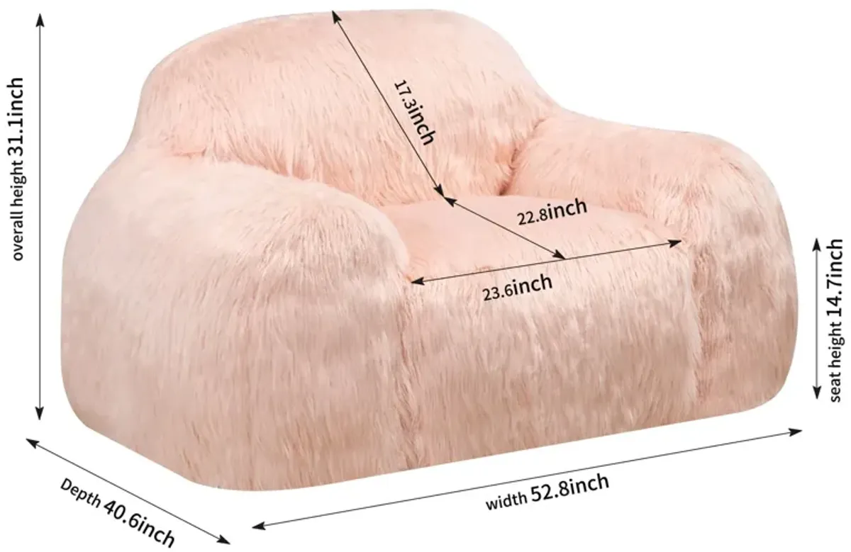 Bean Bag Chair Lazy Long Hair Sofa Bean Bag Chair Adult, Teen High Density Foam Filled Modern Focus Chair Comfortable Living Room, Bedroom Chair