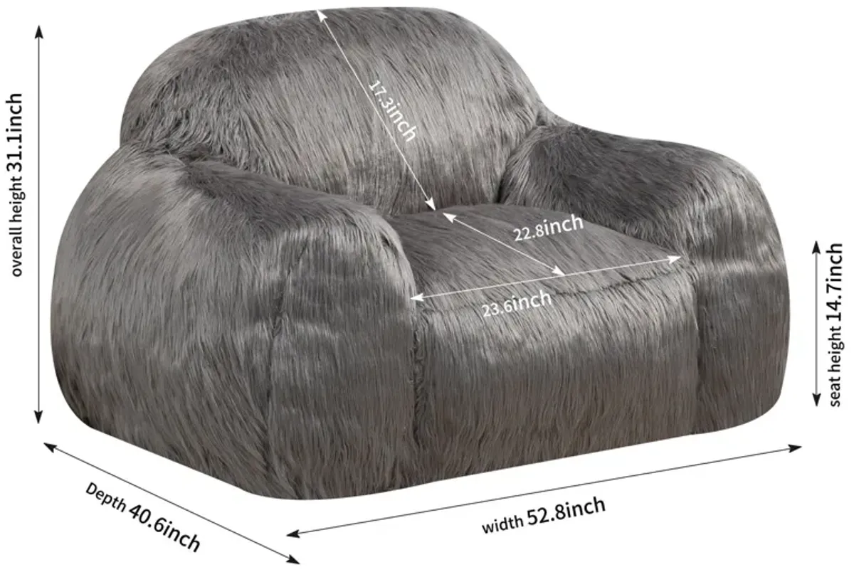 Bean Bag Chair Lazy Long Hair Sofa Bean Bag Chair Adult, Teen High Density Foam Filled Modern Focus Chair Comfortable Living Room, Bedroom Chair