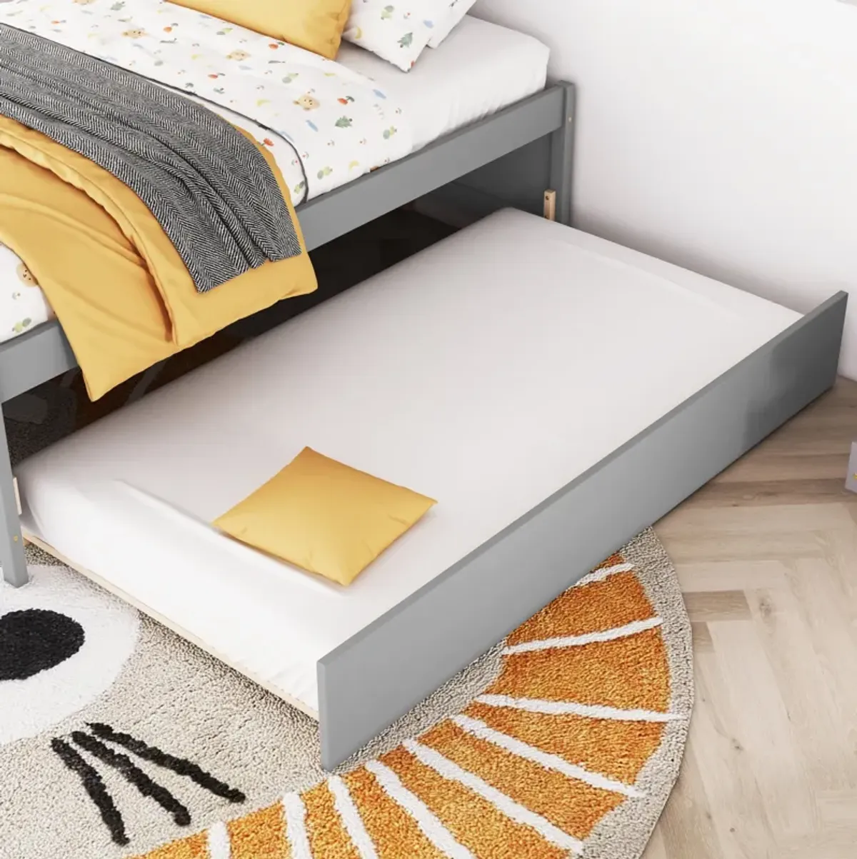 Versatile Bed With Trundle, Under Bed Storage Box And Nightstand