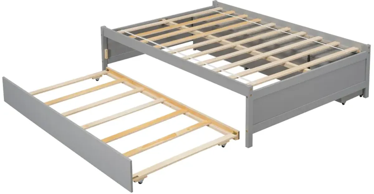 Versatile Bed With Trundle, Under Bed Storage Box And Nightstand