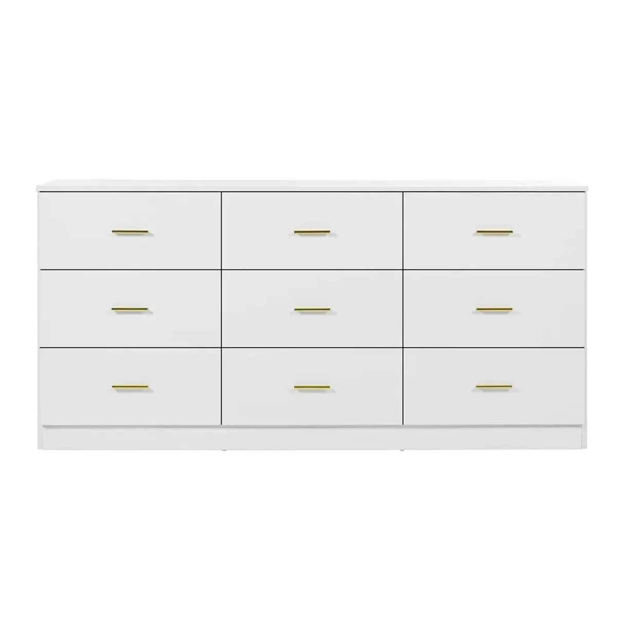 Modern White 6 Drawer Dresser For Bedroom, Ample Storage Wide Chest Of Drawers, Sturdy & Safe