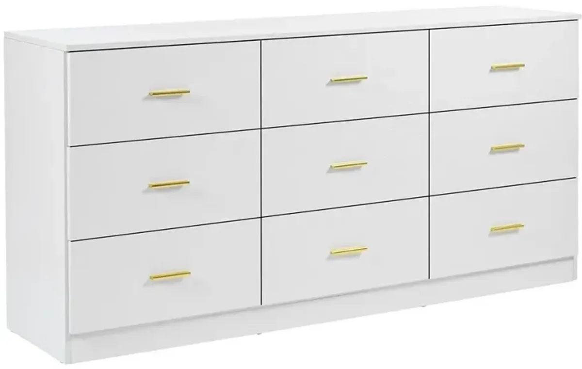 Modern White 6 Drawer Dresser For Bedroom, Ample Storage Wide Chest Of Drawers, Sturdy & Safe