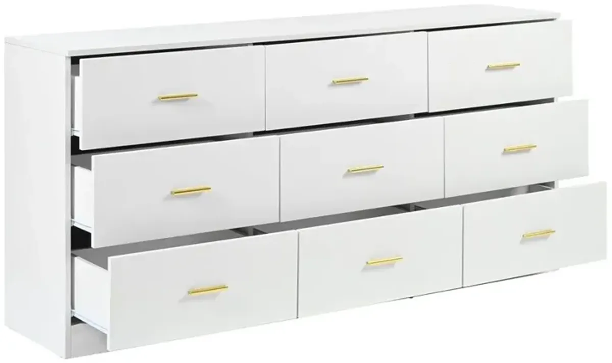 Modern White 6 Drawer Dresser For Bedroom, Ample Storage Wide Chest Of Drawers, Sturdy & Safe