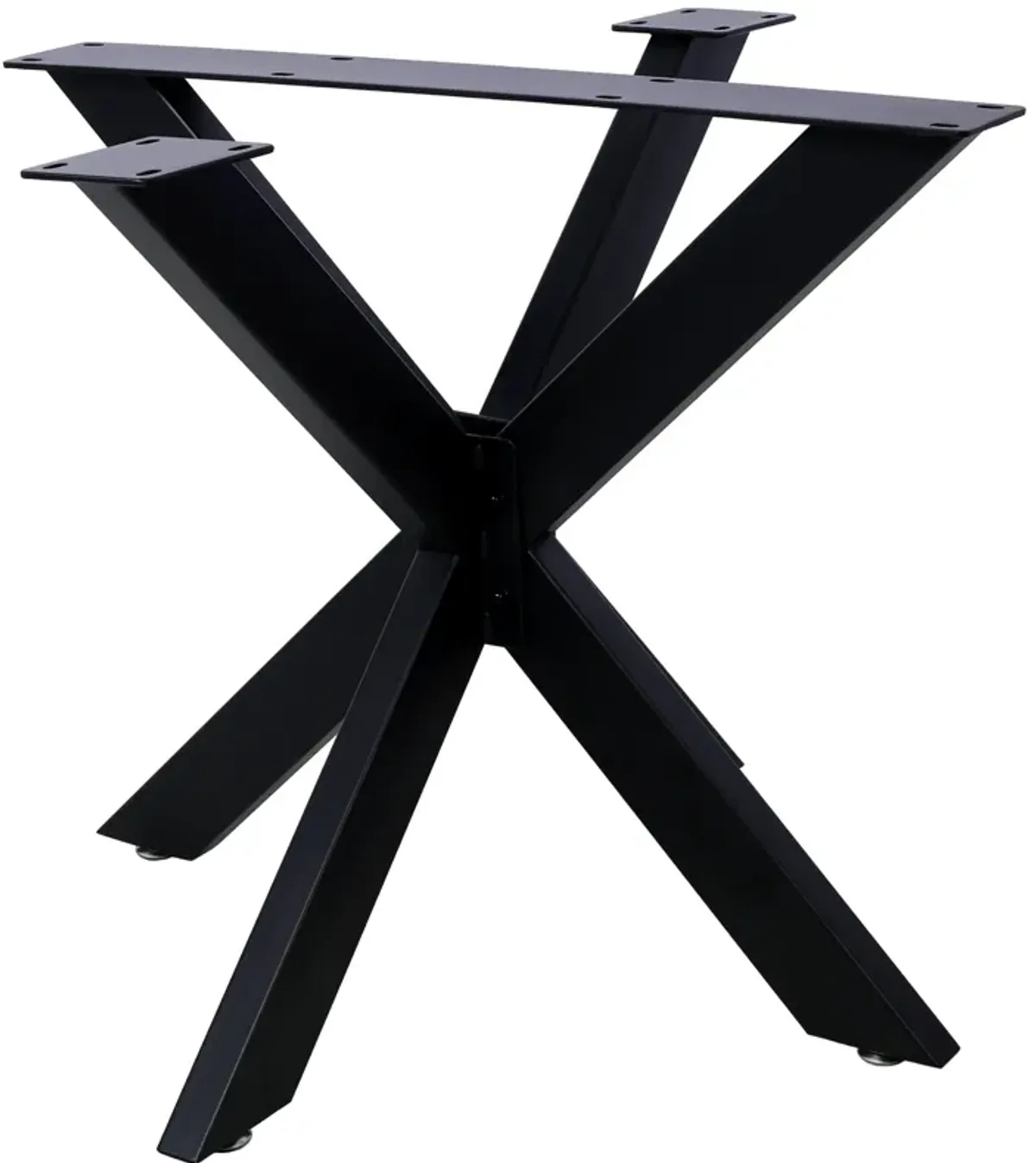 Spider Shaped Steel Table Legs, Metal Dining Table Frame, Heavy Duty Box Section Table Base - Black