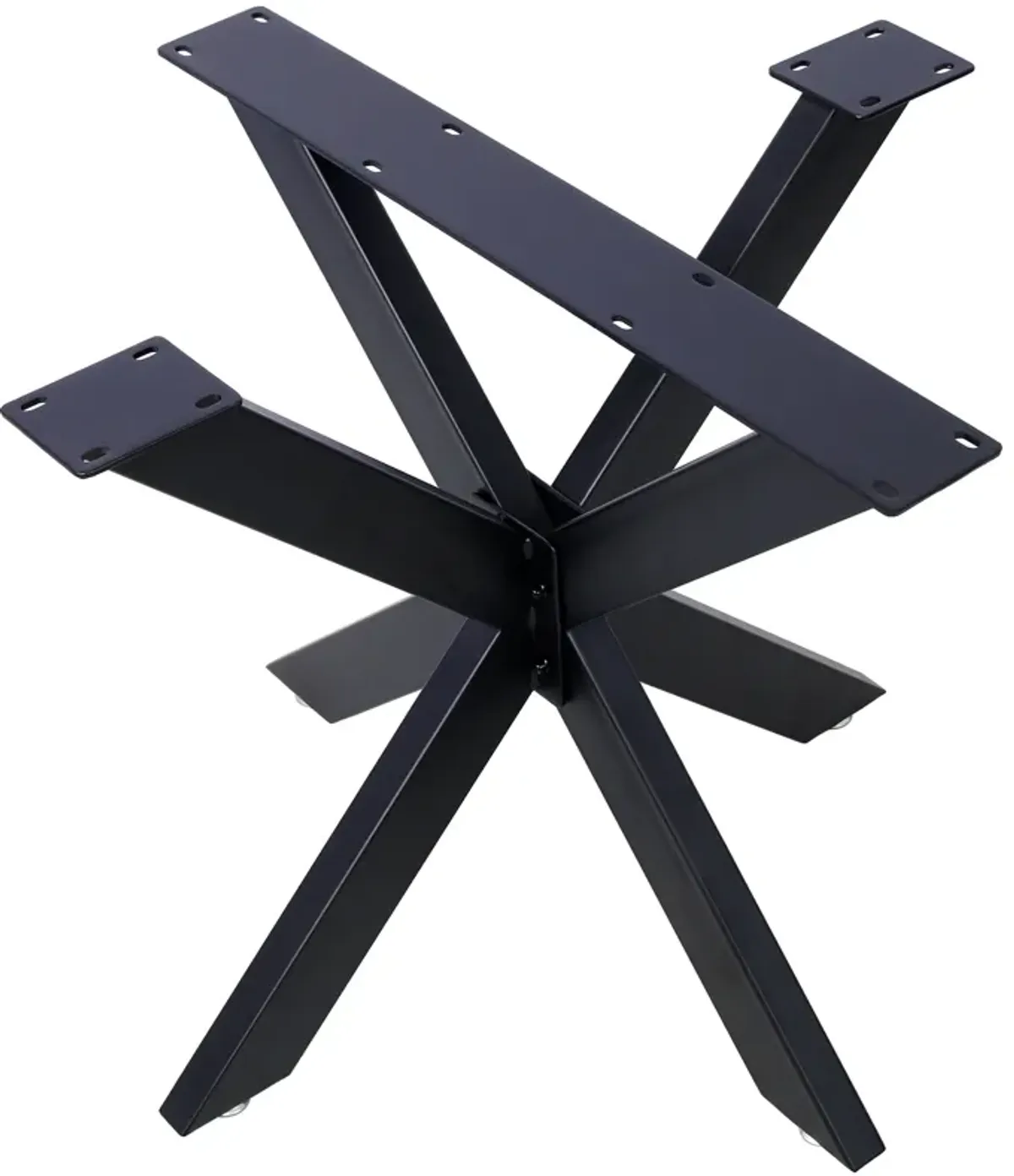 Spider Shaped Steel Table Legs, Metal Dining Table Frame, Heavy Duty Box Section Table Base - Black