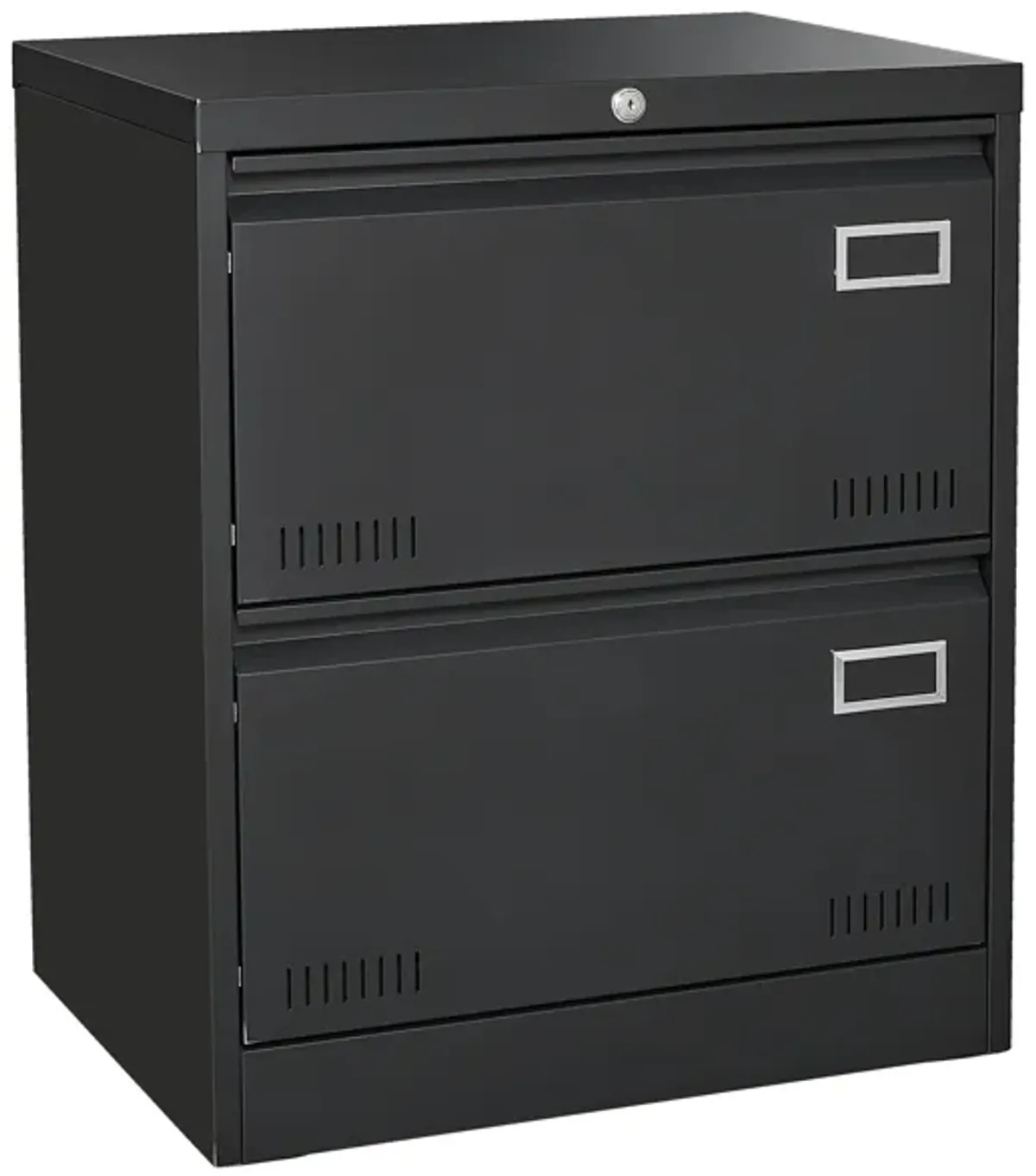 2 Drawer Metal Lateral File Cabinet With Lock, Office Vertical Files Cabinet For Home Office, Locking Metal File Cabinet - Black