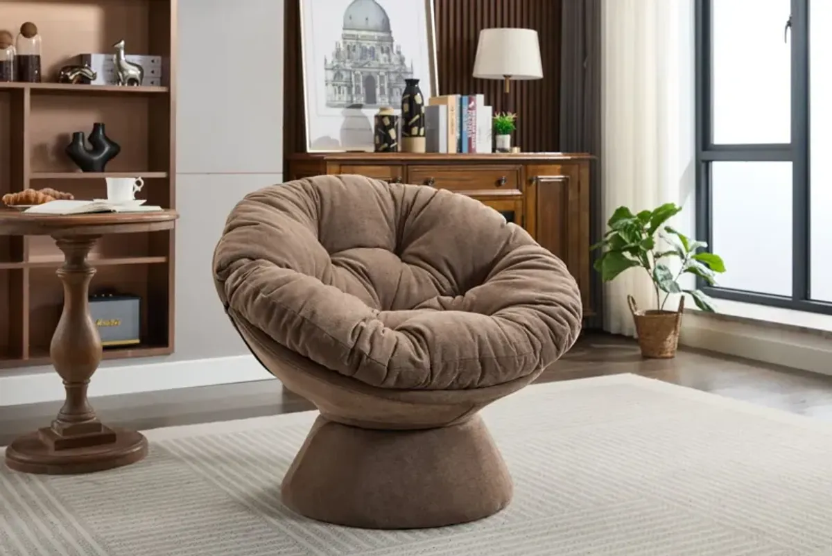 Oversized Swivel Accent Chair, 360 Swivel Barrel Chair, Papasan Chair For Living Room Bedroom