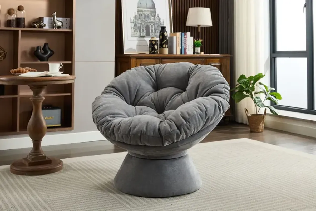 Oversized Swivel Accent Chair, 360 Swivel Barrel Chair, Papasan Chair For Living Room Bedroom