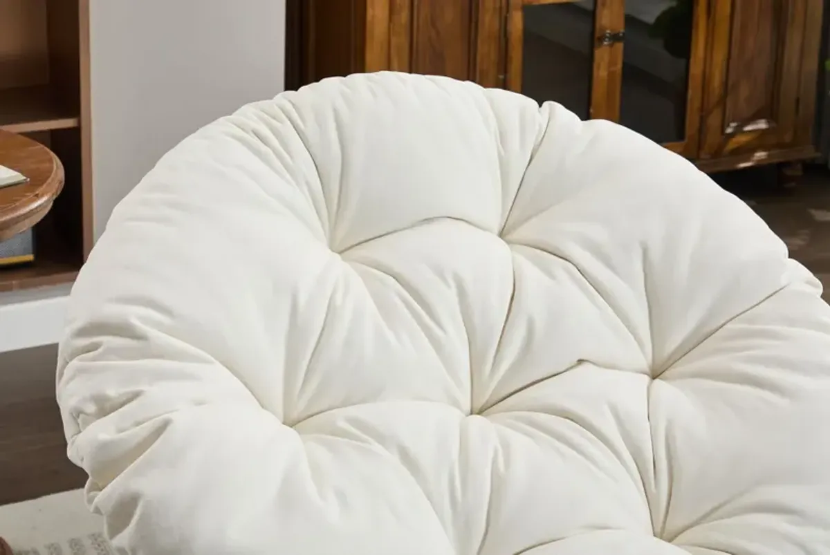 Oversized Swivel Accent Chair, 360 Swivel Barrel Chair, Papasan Chair For Living Room Bedroom