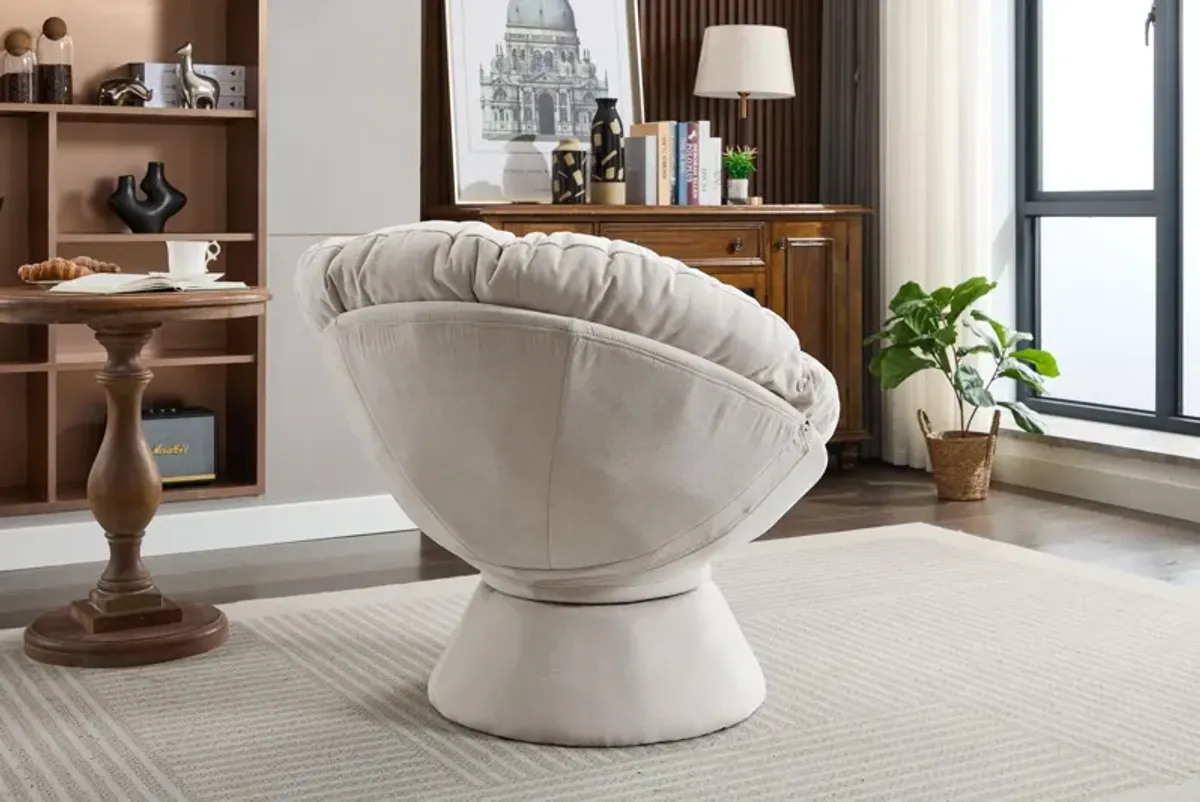 Oversized Swivel Accent Chair, 360 Swivel Barrel Chair, Papasan Chair For Living Room Bedroom