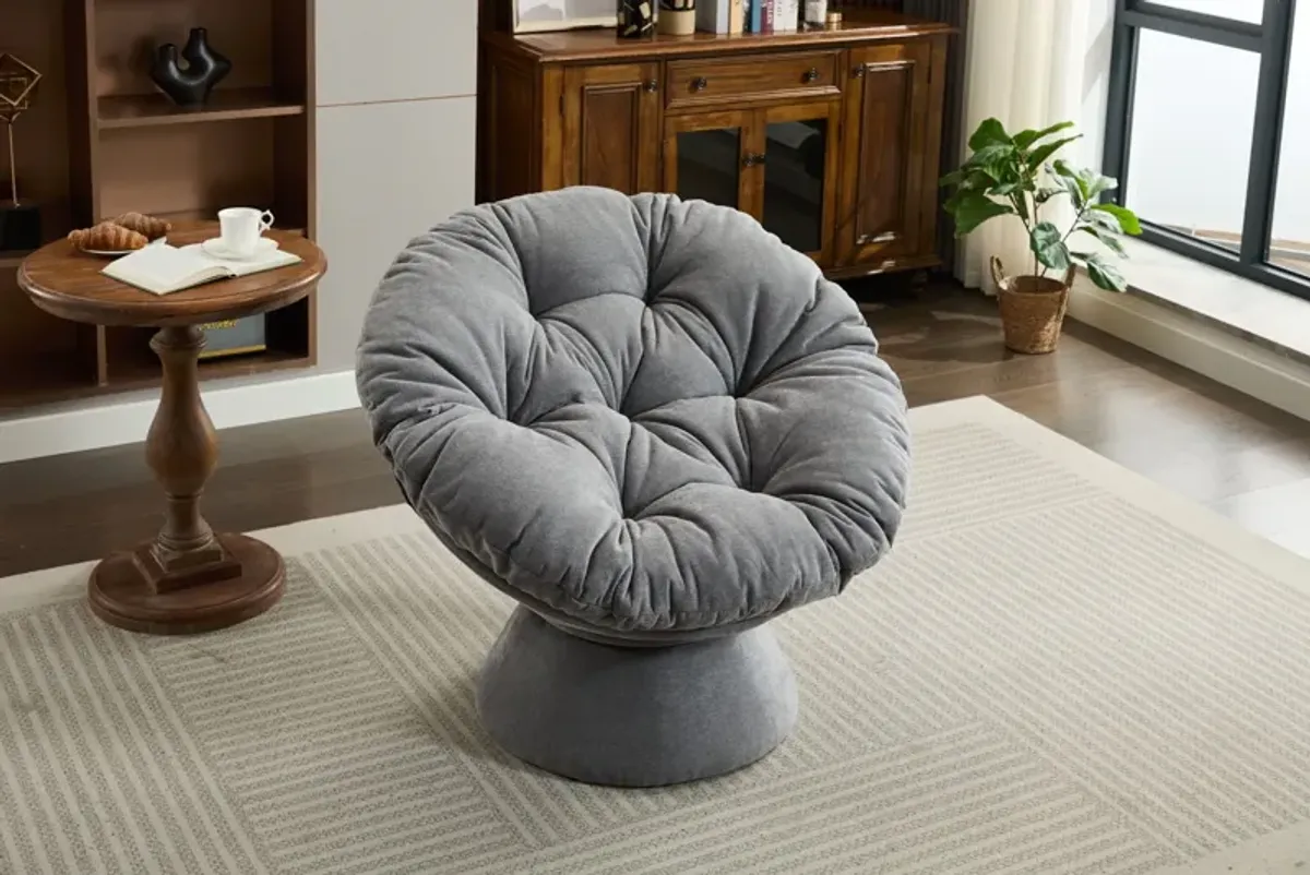 Oversized Swivel Accent Chair, 360 Swivel Barrel Chair, Papasan Chair For Living Room Bedroom