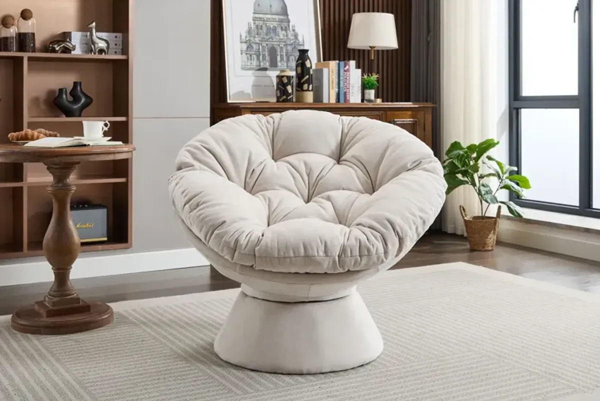 Oversized Swivel Accent Chair, 360 Swivel Barrel Chair, Papasan Chair For Living Room Bedroom