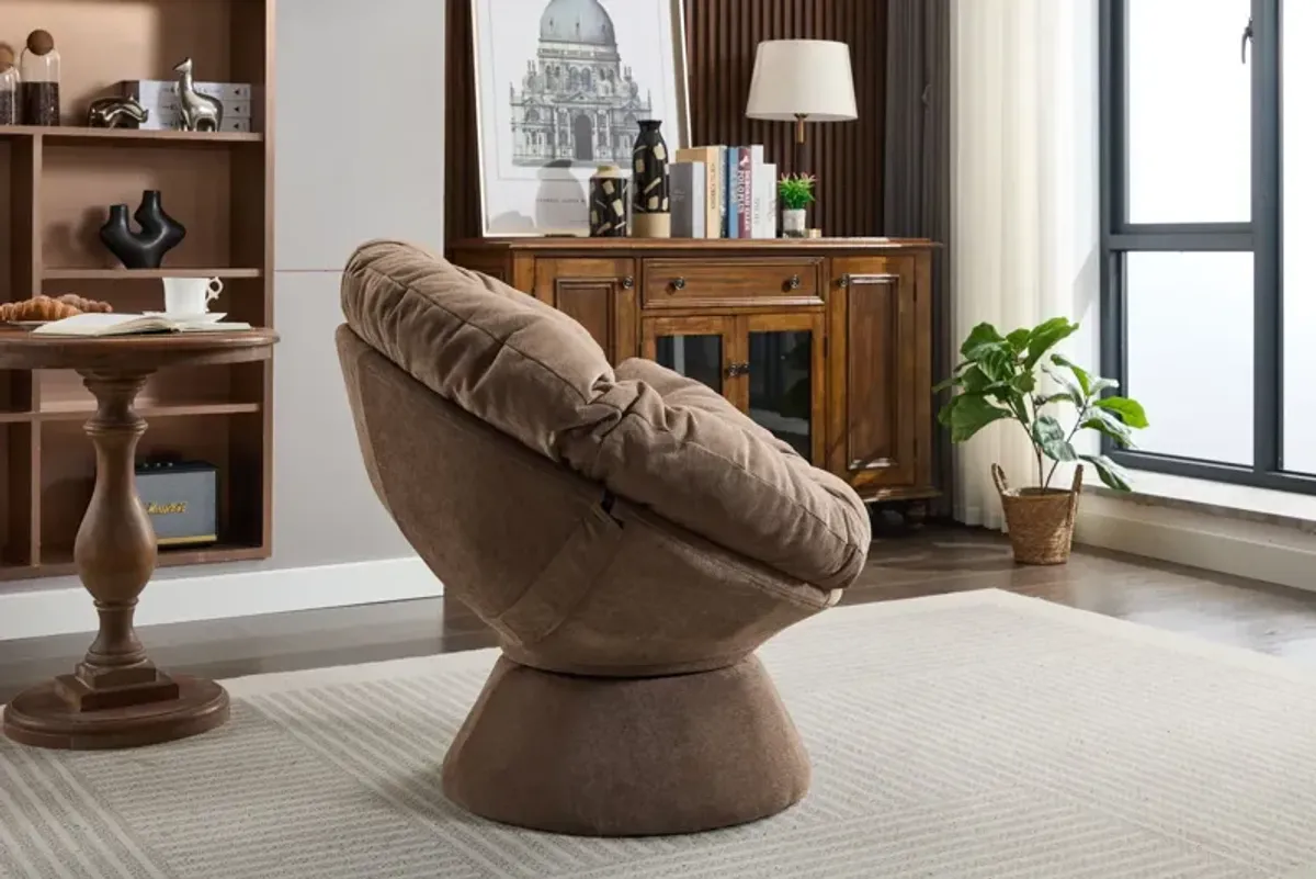 Oversized Swivel Accent Chair, 360 Swivel Barrel Chair, Papasan Chair For Living Room Bedroom