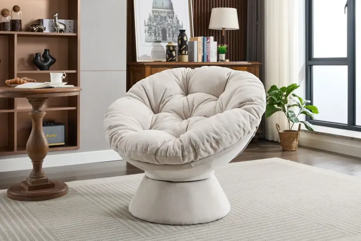 Oversized Swivel Accent Chair, 360 Swivel Barrel Chair, Papasan Chair For Living Room Bedroom