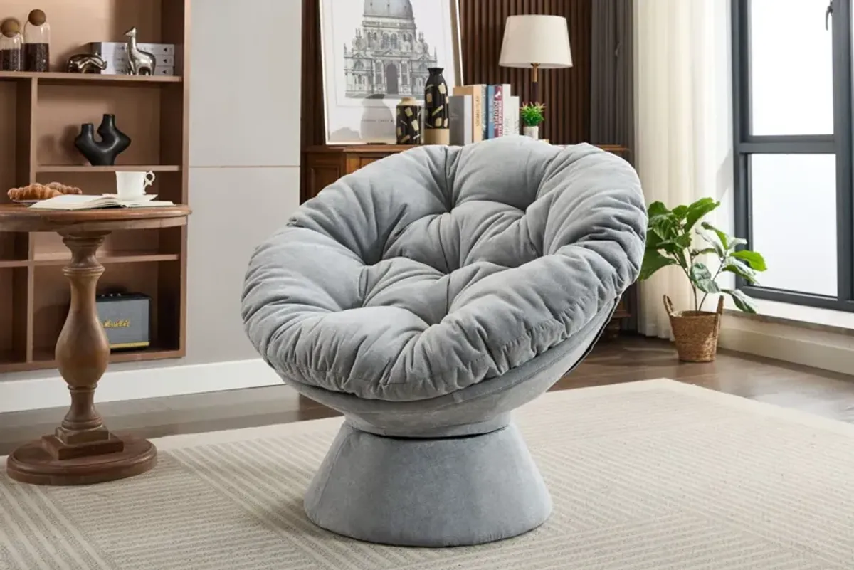 Oversized Swivel Accent Chair, 360 Swivel Barrel Chair, Papasan Chair For Living Room Bedroom