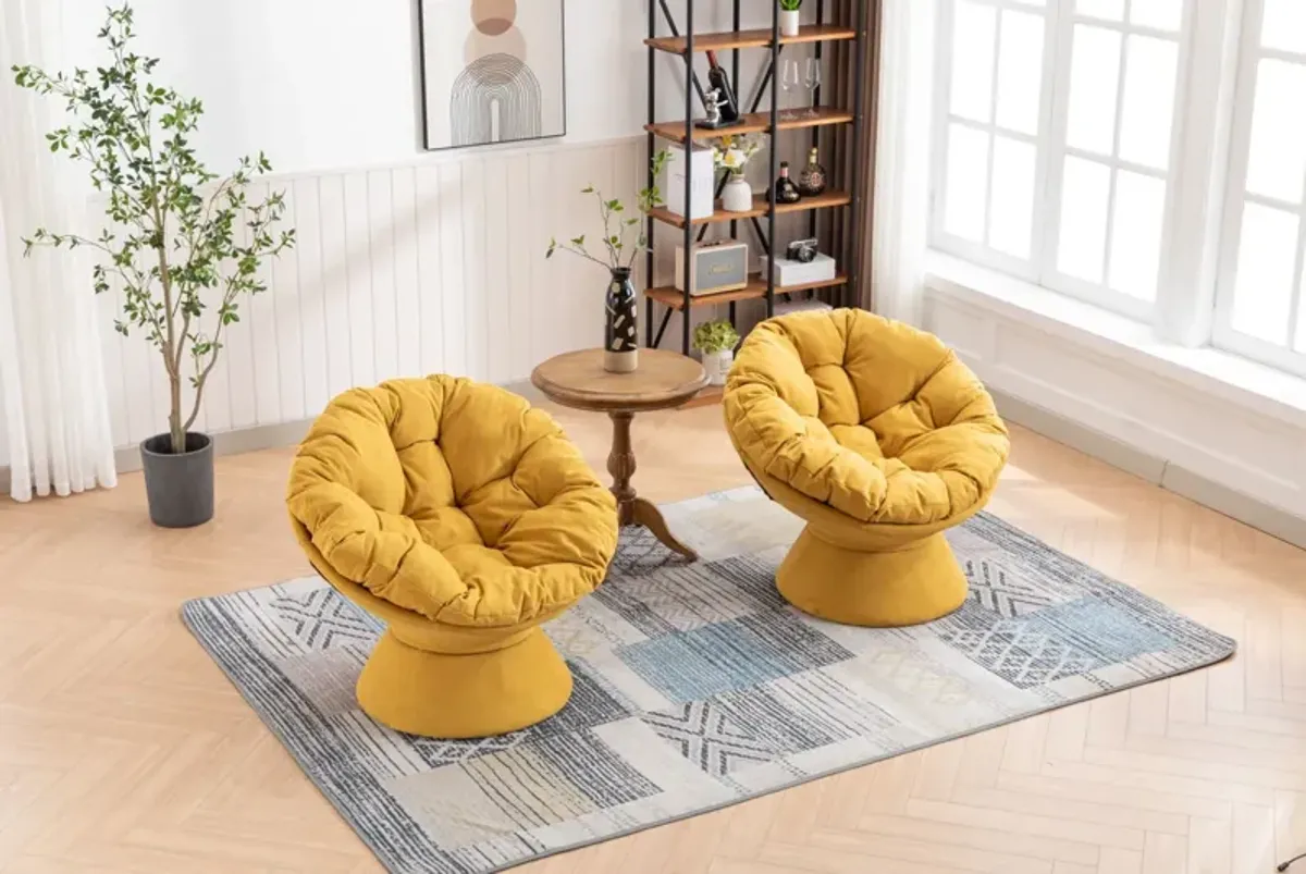 Oversized Swivel Accent Chair, 360 Swivel Barrel Chair, Papasan Chair For Living Room Bedroom