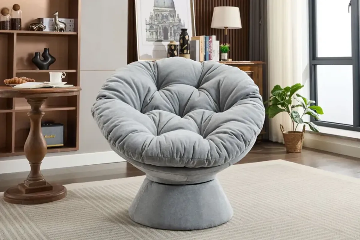 Oversized Swivel Accent Chair, 360 Swivel Barrel Chair, Papasan Chair For Living Room Bedroom