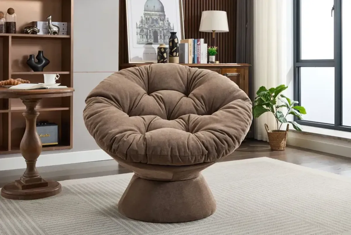 Oversized Swivel Accent Chair, 360 Swivel Barrel Chair, Papasan Chair For Living Room Bedroom