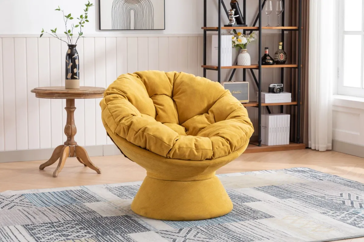 Oversized Swivel Accent Chair, 360 Swivel Barrel Chair, Papasan Chair For Living Room Bedroom