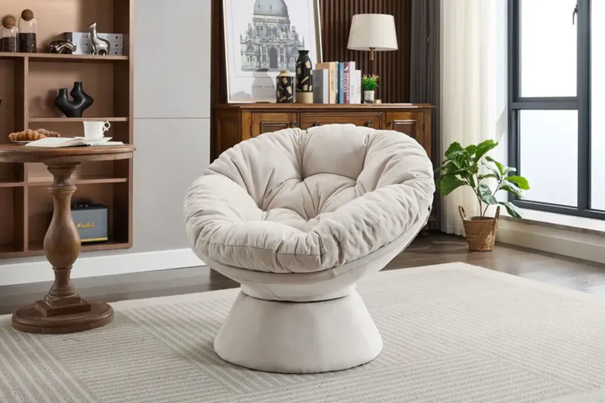 Oversized Swivel Accent Chair, 360 Swivel Barrel Chair, Papasan Chair For Living Room Bedroom