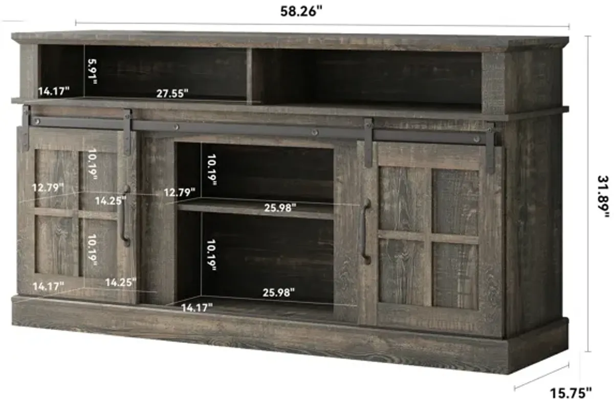 TV Stand With Storage Cabinet And Shelves, TV Console Table Entertainment Center For Living Room, Bedroom