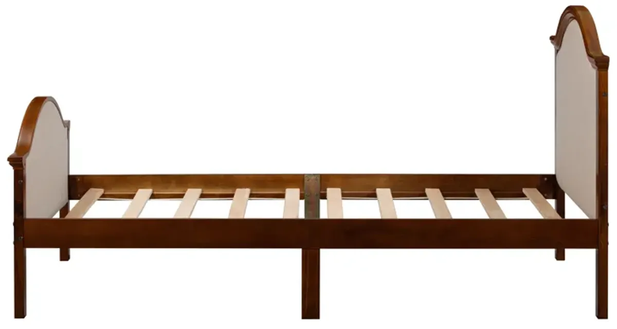 Bed With Upholstered Headboard And Footboard, With Slats