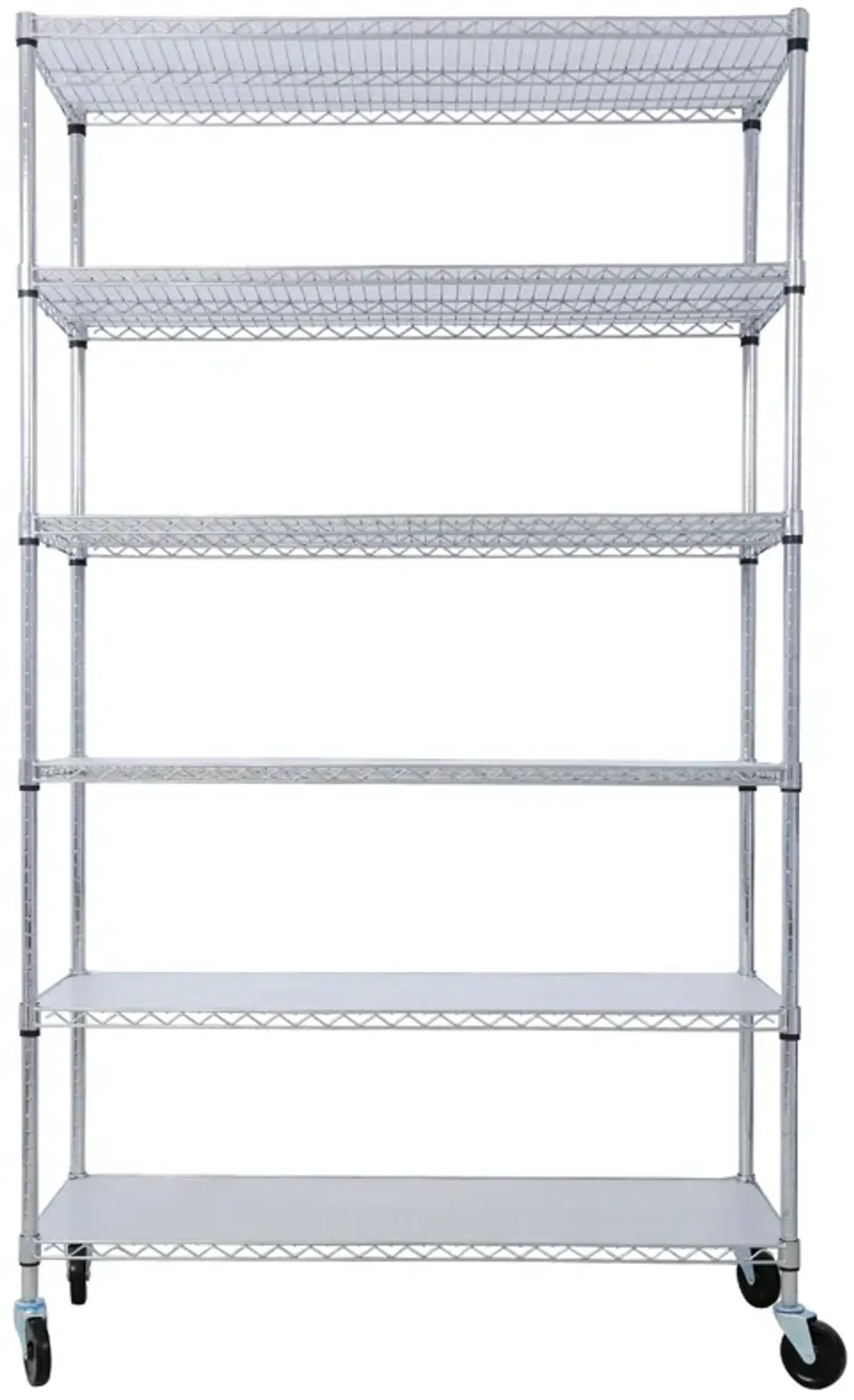 6 Tier 6000Lbs Capacity Nsf Metal Shelf Wire Shelving Unit, Heavy Duty Adjustable Storage Rack With Wheels & Shelf Liners For Commercial Grade Utility Steel Storage Rack