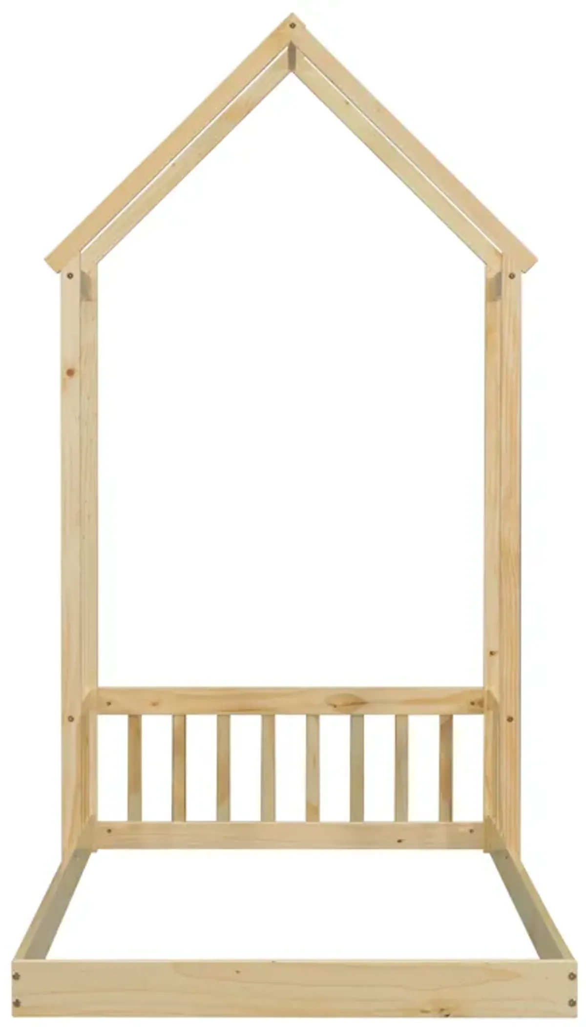 House-Shaped Roof Headboard Floor Bed, (Without Slats)