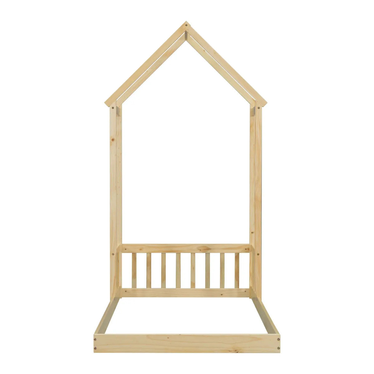 House-Shaped Roof Headboard Floor Bed, (Without Slats)